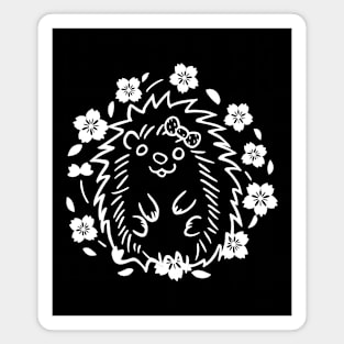 White outline - Pretty Babygirl Hedgehog Magnet